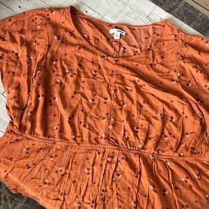Sonoma Orange Floral Blouse